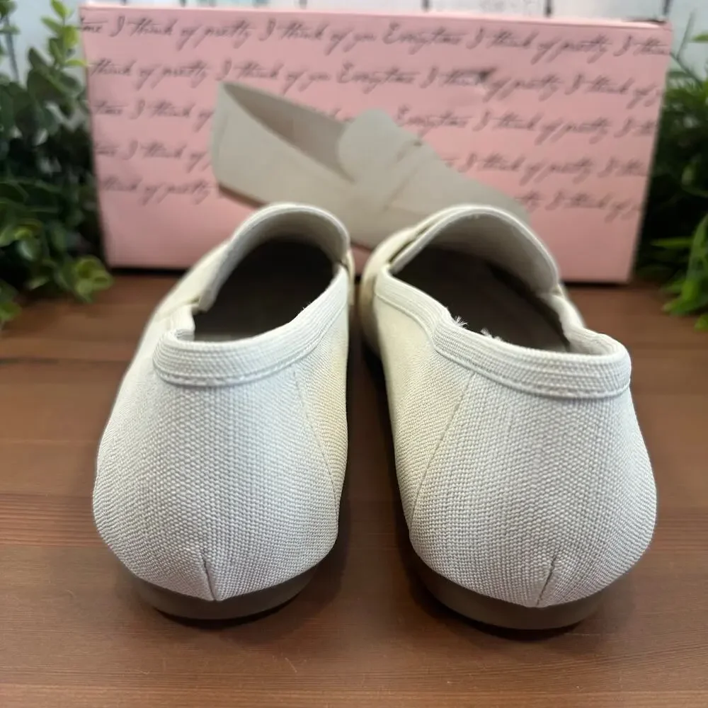 Kensie Women's‎ Yelena Canvas Loafers Cream Size 7.5